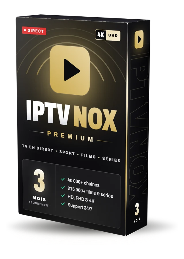Boîte abonnement IPTVNOX 3 mois, chaînes en direct et VOD en HD et 4K