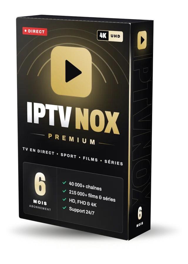 Boîte abonnement IPTVNOX 6 mois, chaînes en direct et VOD en HD et 4K